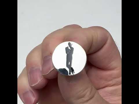 James Bond Movie Poster Pin Silver and Black Enamel Pin Bond Tie Tack Pin