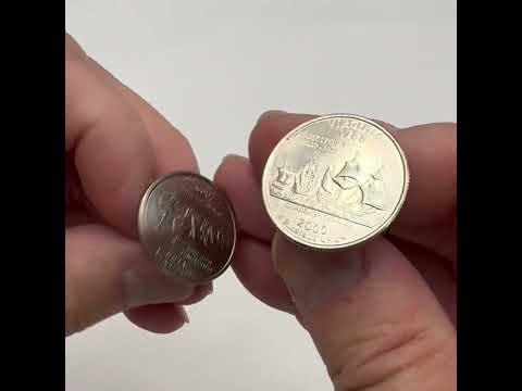 Virginia State Quarter Coin Cufflinks Uncirculated U.S. Quarter 2000 Cuff Links Enamel Backing Cufflinks