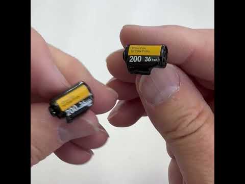 35mm film roll cufflinks in black and yellow with 200 ISO design – photographer gift idea