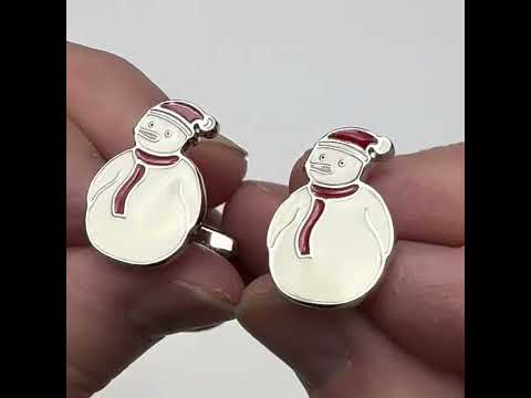 Festive Snowman Cufflinks – Holiday Christmas Accessory for Men