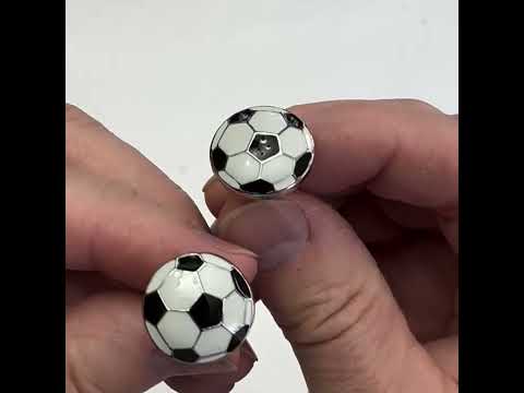 Classic Black and White Soccer Ball Cufflinks – Sporty Men’s Accessories for Soccer Fans and Coaches