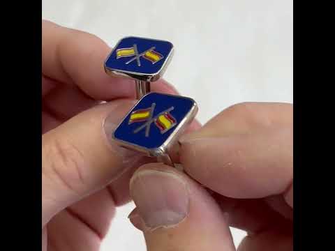 Double Racing Flag Cufflinks – Silver Enamel Motorsports Cufflinks for Racing Fans by JayPins