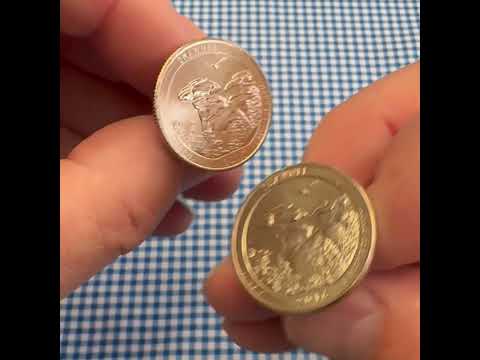 Shawnee National Forest Coin Cufflinks Uncirculated U.S. Quarter 2016 Cuff Links Enamel Backing Cufflinks