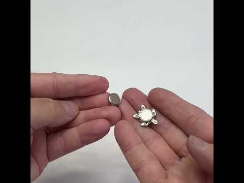 Sea Turtle Pin Magnet Tropical Turtle 3D Ocean Silver