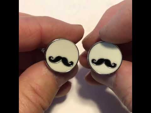 Silver Mustache Cufflinks – Classic Groom & Groomsmen Accessories for Weddings, Parties & Formal Events