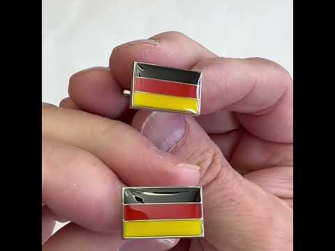 Germany Flag Cufflinks – Bold Black, Red & Gold Enamel Design German Flag Gift