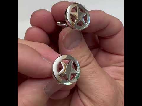 Silver Lone Star Cufflinks – Classic Western Style Men’s Accessories