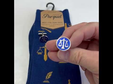 Ultimate Gift Set Scale of Justice Lapel Pin Lawyer Socks Court of Law Cufflinks Attorney Judge Tie Clip Student Free Black Lawyer Socks