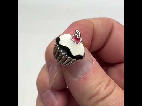 Cupcake Lapel Pin – Sweet Dessert Enamel Pin with Cherry Top – Foodie Gift for Bakers, Chefs & Dessert Lovers