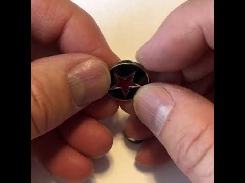 Red Star Lapel Pin – Bold Black and Red Enamel Star Pin for Jackets, Suits & Accessories