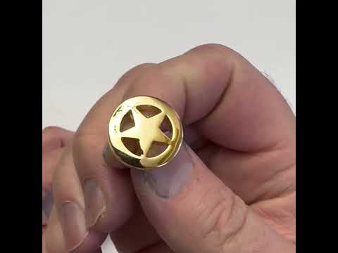 Gold Lone Star Lapel Pin – Western Style Star Badge Accessory