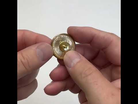 Dwight Eisenhower Presidential Dollar Lapel Pin, Uncirculated One Gold Dollar Coin Enamel Pin