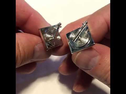 Silver Turntable Cufflinks – DJ Record Player Cuff Links for Music Lovers & Audiophiles