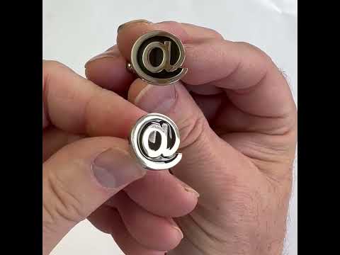 Silver “@” Symbol Cufflinks – Modern Tech-Inspired Design by JayPins