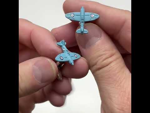 Baby Blue WWII Spitfire Airplane Cufflinks – Vintage Pilot-Inspired Men’s Accessories