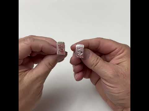 Popcorn Cufflinks Movie Night Fun Silver Red Enamel Cuff Links