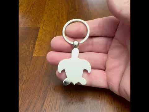 Turtle Bay Keychain Solid Silver Sea Turtle Charm Car Key Chain with Key Ring Turtle Lover Gift Bag Caribbean Purse Charm Cayman Island Turtle Park