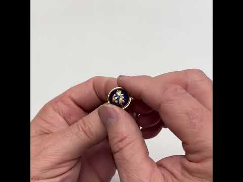 Three Kings Royal Blue & Gold Crown Lapel Pin – Handcrafted Royal Family Enamel Tie Tack