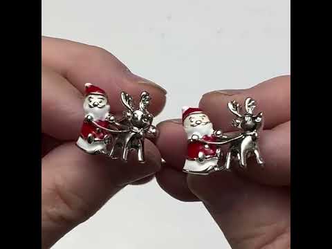 Santa Claus and Sleigh Cufflinks – Festive Christmas Holiday Accessories for Men