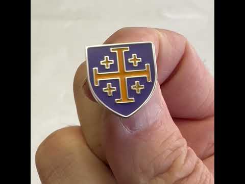 Royal Crusaders Shield Pin Purple and Gold Enamel Pin 