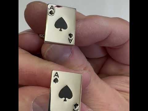 Ace of Spades Playing Card Cufflinks – Poker, Casino, and Card Game Men’s Accessories