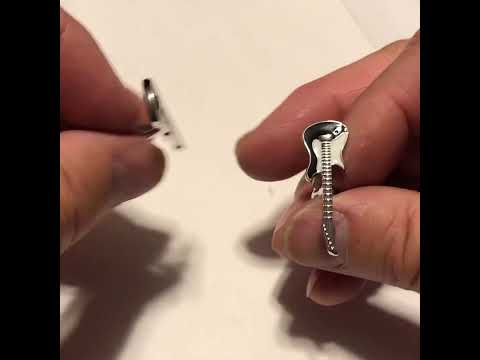 Rock & Roll Electric Guitar Cufflinks – Black and Silver Musician Gift for Men by JayPins