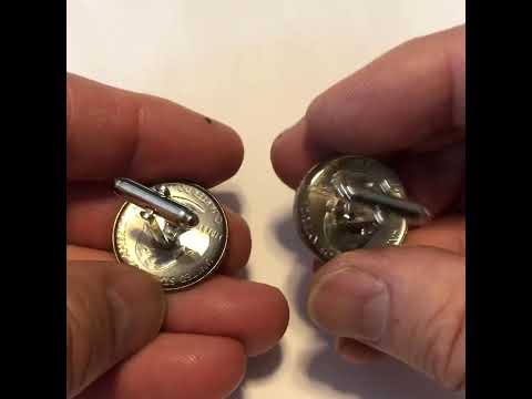 Louisiana State Quarter Coin Cufflinks Uncirculated U.S. Quarter 2002 Cuff Links Enamel Backing Cufflinks