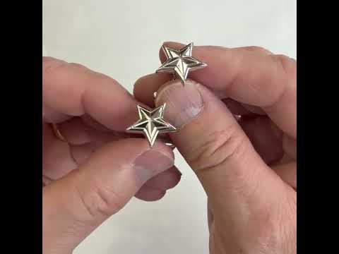 Shiny Silver Star Cufflinks for Men 