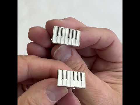 Piano Keys Cufflinks – Music Lover Gift | Black & White Keyboard Cuff Links for Musicians & Pianists