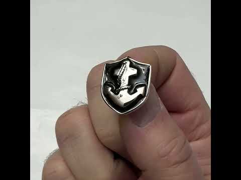 Silver & Black Nautical Anchor Lapel Pin – Maritime Sailor Gift, Nautical Wedding Accessory, JayPins