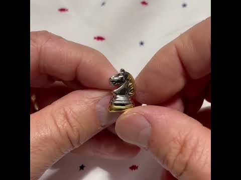 Knight Chess Piece Lapel Pin Silver Gold Enamel Pin