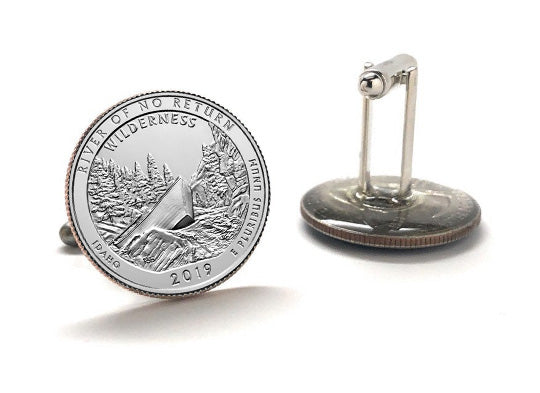 Frank Church River of No Return Wilderness Coin Cufflinks Uncirculated U.S. Quarter 2019 Cuff Links Enamel Backing Cufflinks