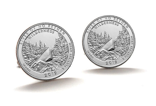 Frank Church River of No Return Wilderness Coin Cufflinks Uncirculated U.S. Quarter 2019 Cuff Links Enamel Backing Cufflinks