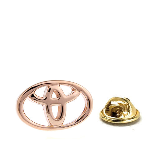 Toyota Lapel Pin Hood Emblem Rose Gold Car Logo Jacket Pin Comfort Car Cut Out Design