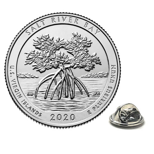 Salt River Bay National Historical Park and Ecological Preserve Coin Lapel Pin Uncirculated U.S. Quarter 2020 Tie Pin