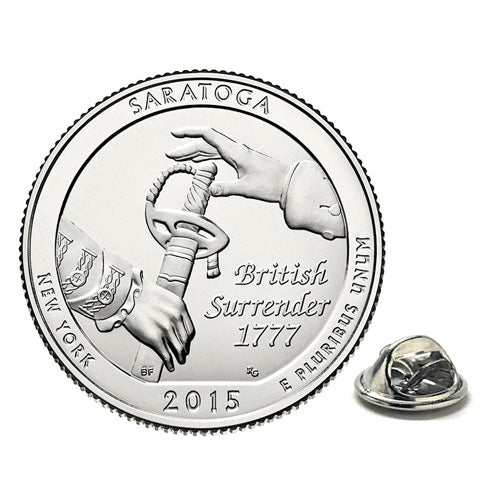 Saratoga National Historical Park Coin Lapel Pin Uncirculated U.S. Quarter 2015 Tie Pin