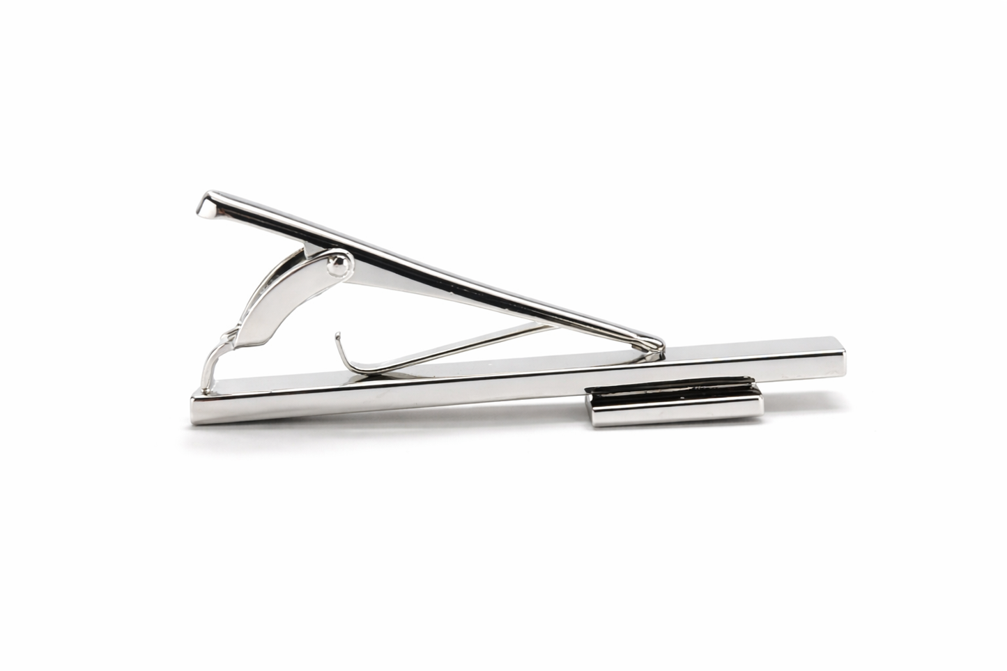 Metallic clip on a white background