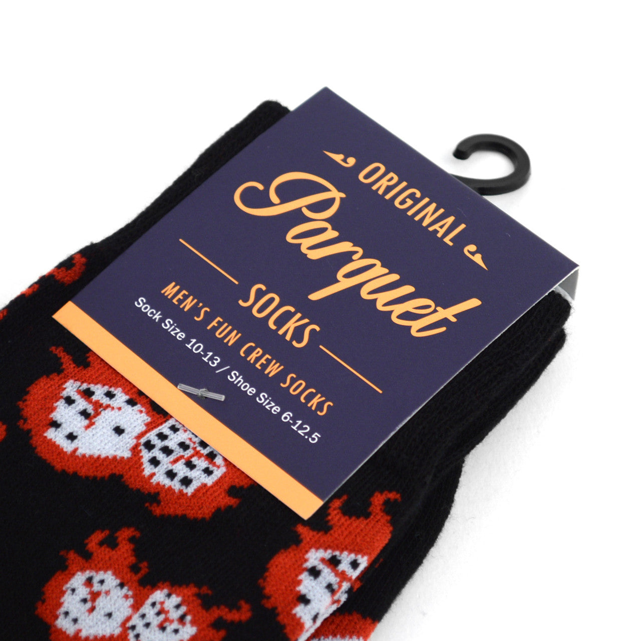 Men's Wild Fire Dice Novelty Socks Black White Red Flames Las Vegas Nights Lucky Gambling Socks Fun Dad Gift Boyfriend Gift Lucky Dice