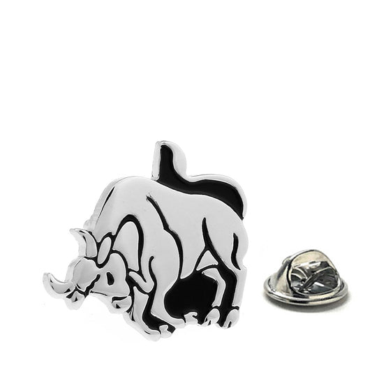 Taurus Zodiac Bull Lapel Pin – Silver and Black Enamel Astrology Gift