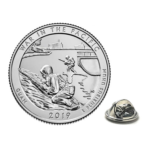 War in The Pacific National Historical Park Coin Lapel Pin Uncirculated U.S. Quarter 2019 Tie Pin