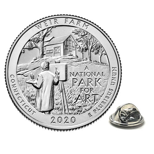 Weir Farm National Historic Site Coin Lapel Pin Uncirculated U.S. Quarter 2020 Tie Pin