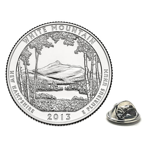 White Mountain National Forest Coin Lapel Pin Uncirculated U.S. Quarter 2013 Tie Pin