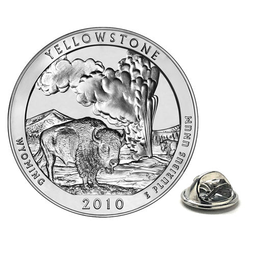 Yellowstone National Park Coin Lapel Pin Uncirculated U.S. Quarter 2010 Tie Pin