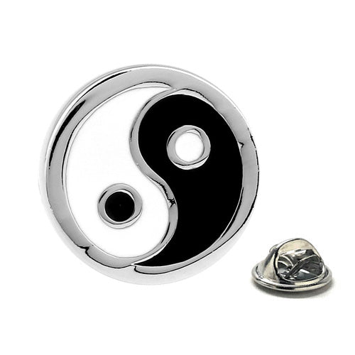 Yin and Yang Symbol Pin Black and White Enamel Pin Ancient Chinese Philosophy Silver Lapel Pin Eastern Balance Pin Lanyard Pin Lucky Pin