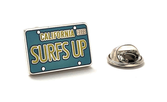 Surfs Up California License Plate Pin 