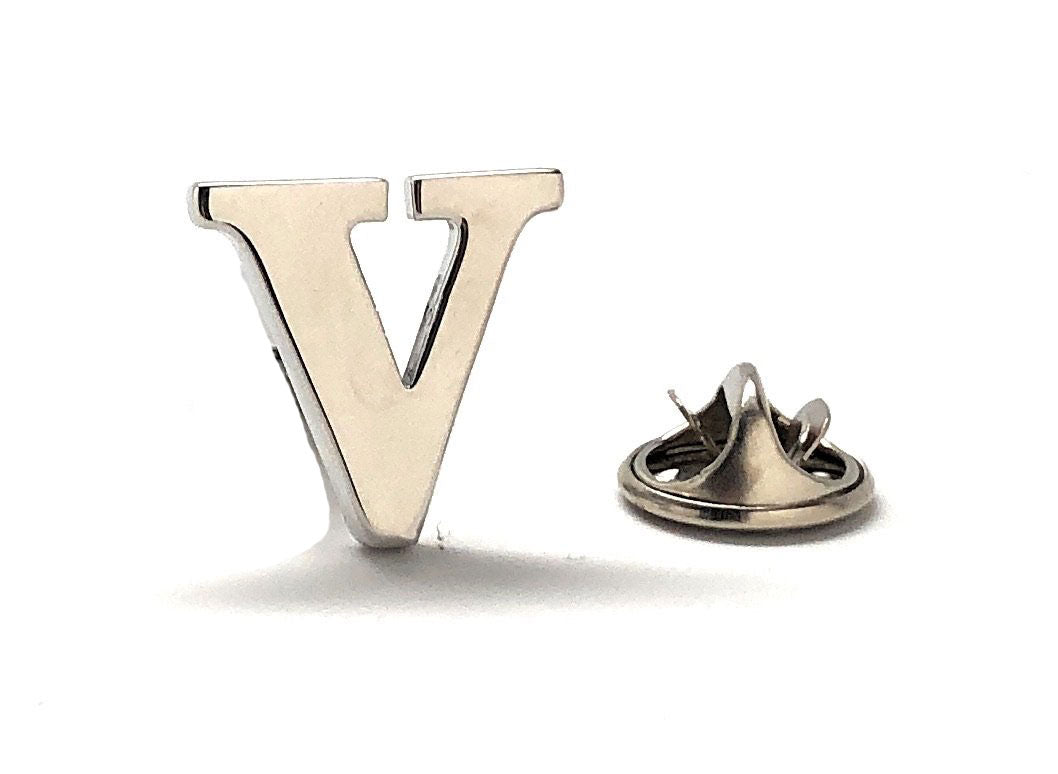 Letter V Lapel Pin 